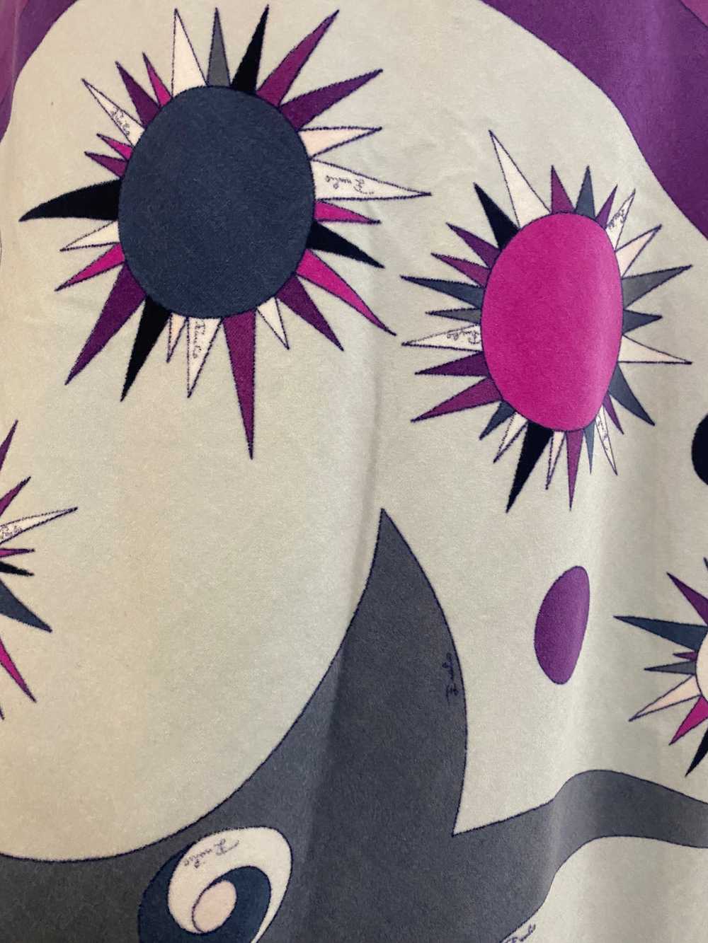 Emilio Pucci 60s Atomic Op Art Print Velvet Dress - image 3
