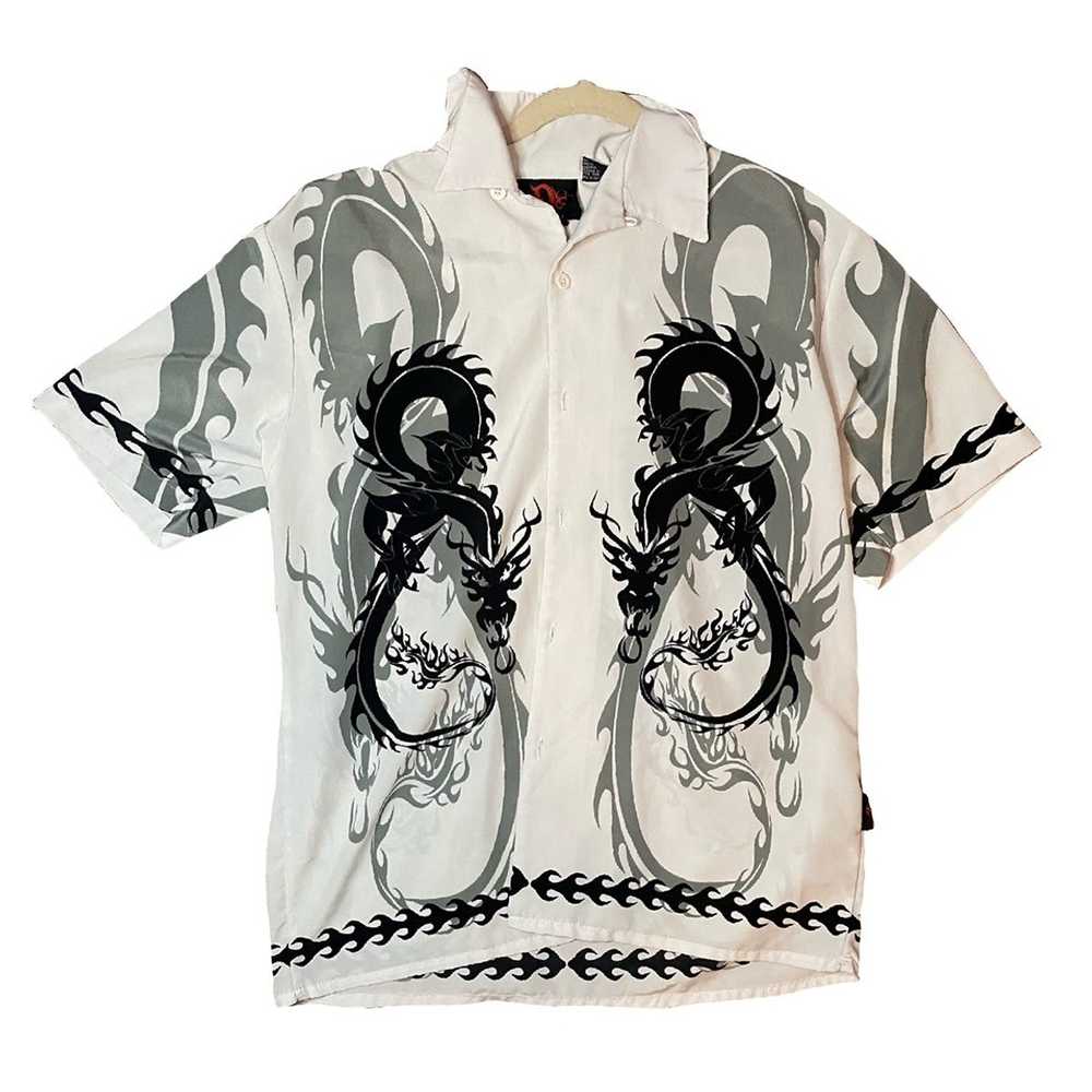 Dragonfly Dragonfly 90s Tribal Dragon Button up - image 1