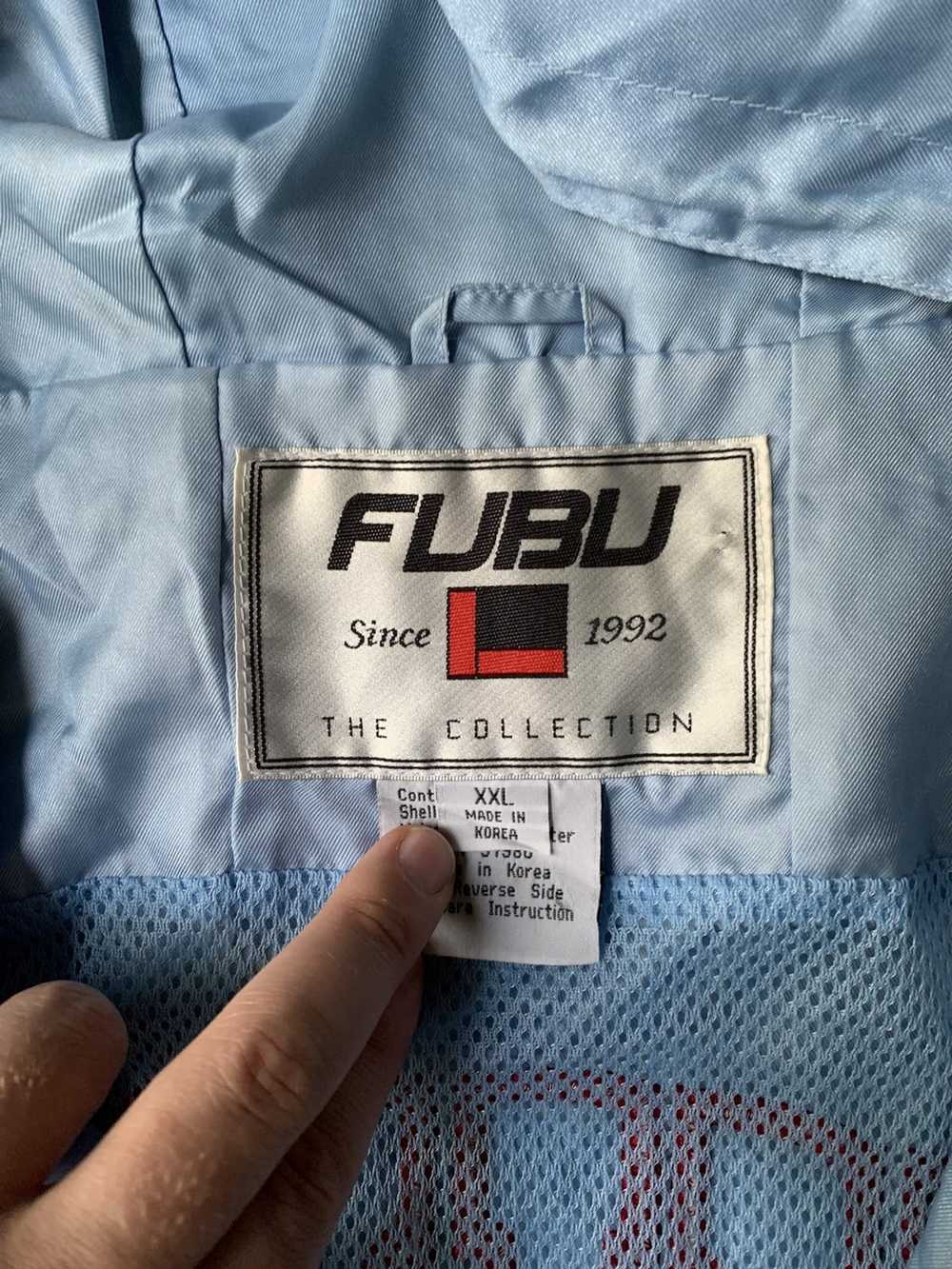 Fubu × Vintage Super boxy 30x27 pale blue nylon w… - image 4
