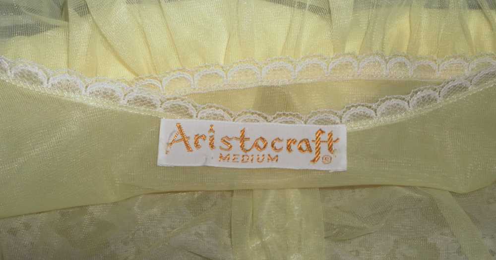 Vintage 1960's ARISTOCRAFT Yellow Chiffon Overlay… - image 5