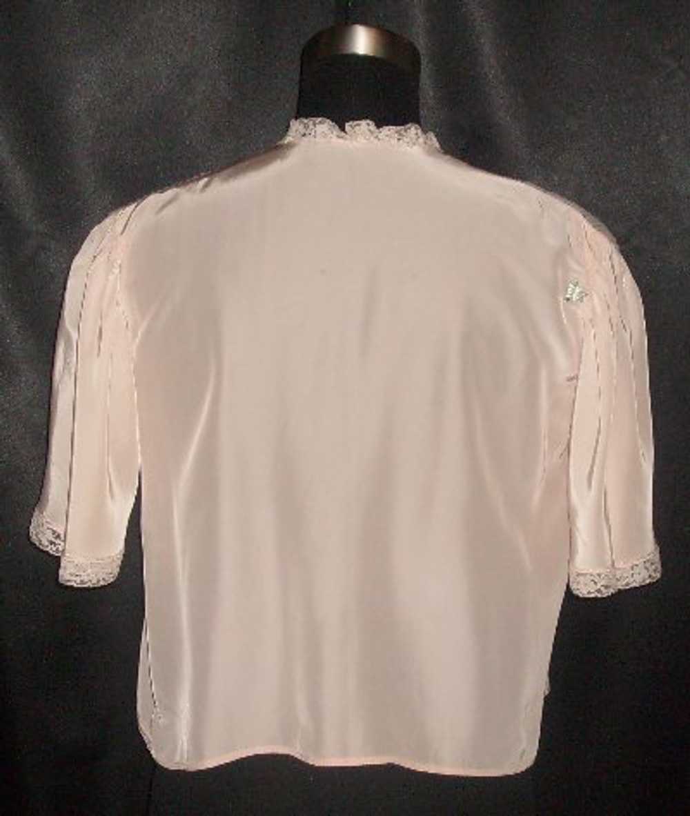 Elegant Pink Rayon Fancy Bedjacket with Crystal P… - image 2