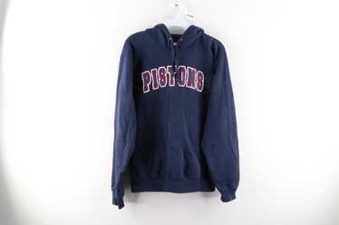 NBA Detroit Pistons White Blue Curvers Zip Up Hoodie - Limotees