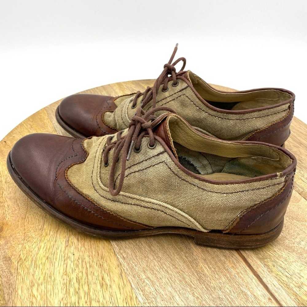 Frye Frye Harvey Canvas Oxfords Leather Wing Tips - image 2