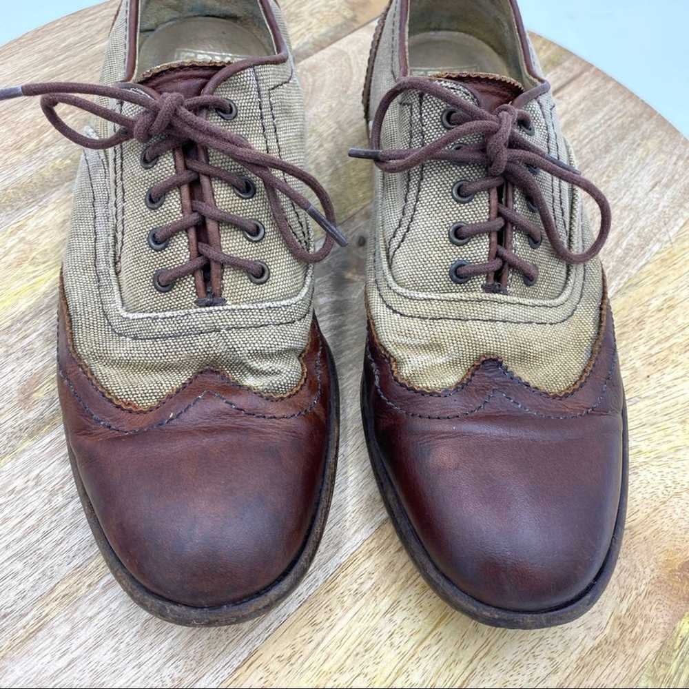 Frye Frye Harvey Canvas Oxfords Leather Wing Tips - image 3