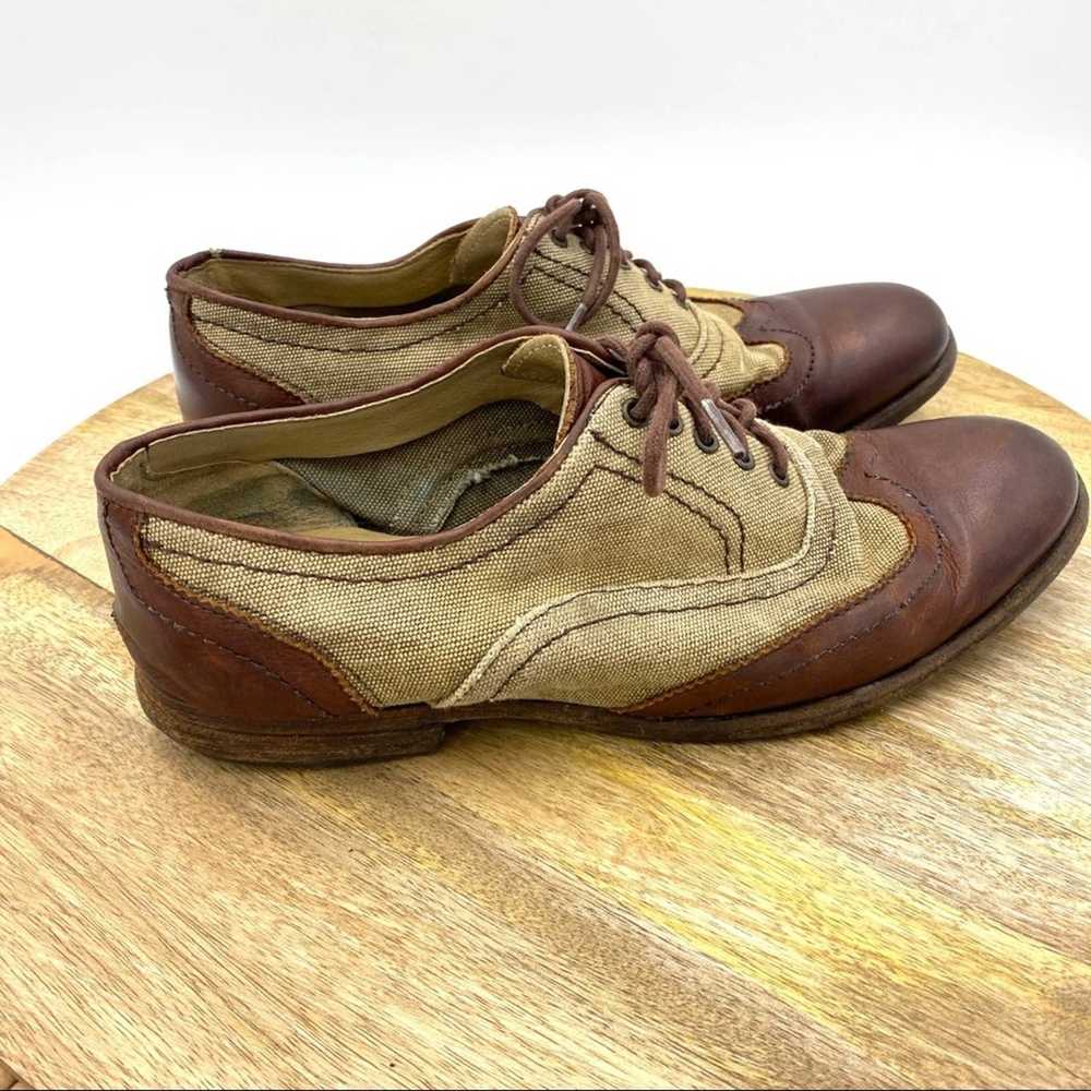 Frye Frye Harvey Canvas Oxfords Leather Wing Tips - image 5