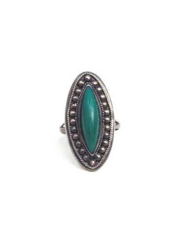 Sterling Silver Mexican Jade Marquise Ring