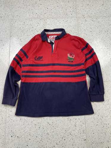 vintage Cotton Traders England Rugby 90s Polo Shirt Blue #1 Mens size M