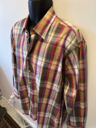 Alan Flusser Alan Flusser plaid button up dress s… - image 1