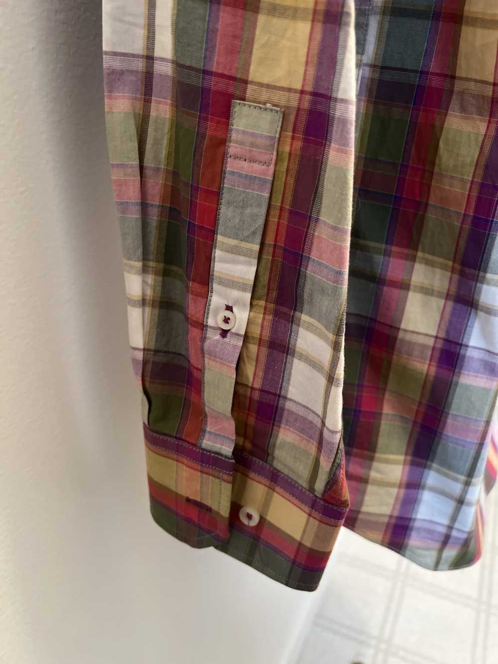 Alan Flusser Alan Flusser plaid button up dress s… - image 8