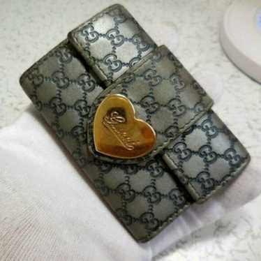 Gucci★素敵！Heart Leather Guccissima Key Charm Gucci Guccissima Heart Keychain - Pink Keychains