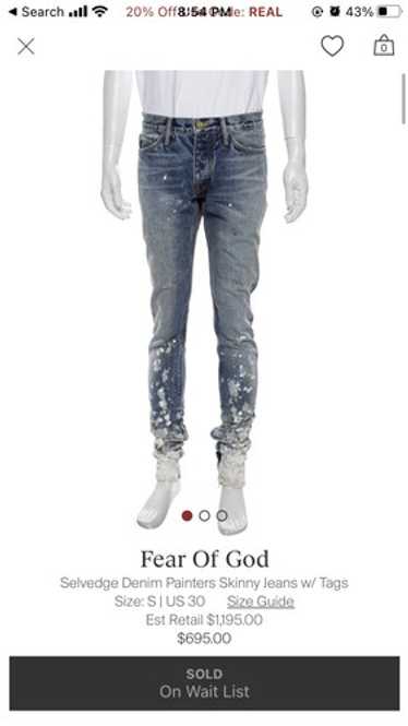 fear of god 5th Selvedge denimパンツロンパー Fear of God Fifth Collection Black Denim Selvedge Painters