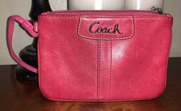 Pink leather coach coin - Gem