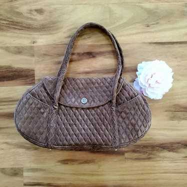 Eric javits New York Brown Suede Shoulder Bag/Pur… - image 1