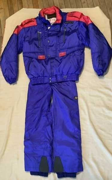 スキー DESCENTE vintage ski suits Descente Ski Suit One Piece Snowsuit Mens Medium Snow Bib