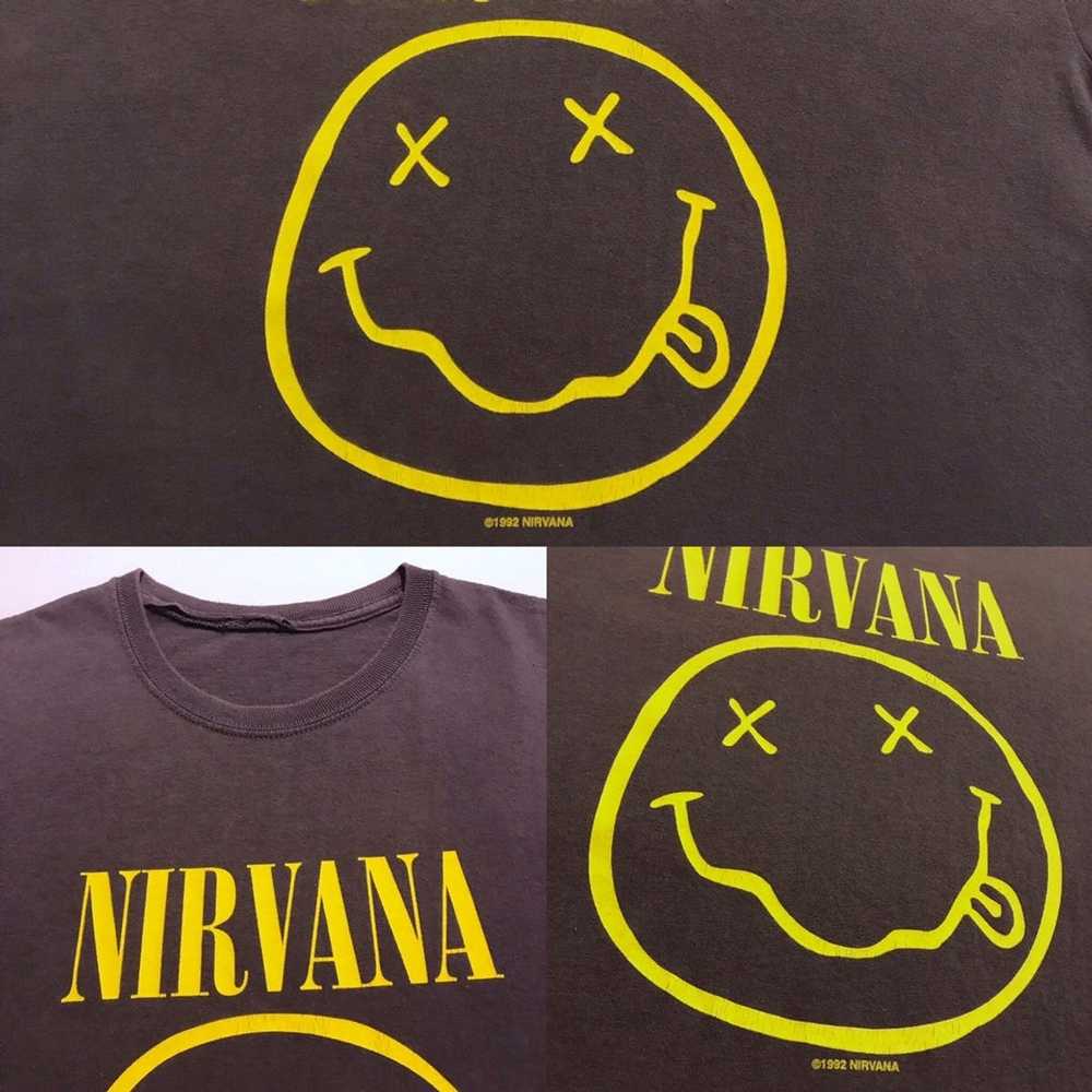 Nirvana × Vintage Vintage Nirvana Smiley Shirt Si… - image 4
