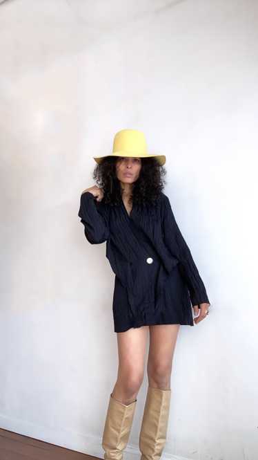 Yellow Wool Floppy Dome Hat