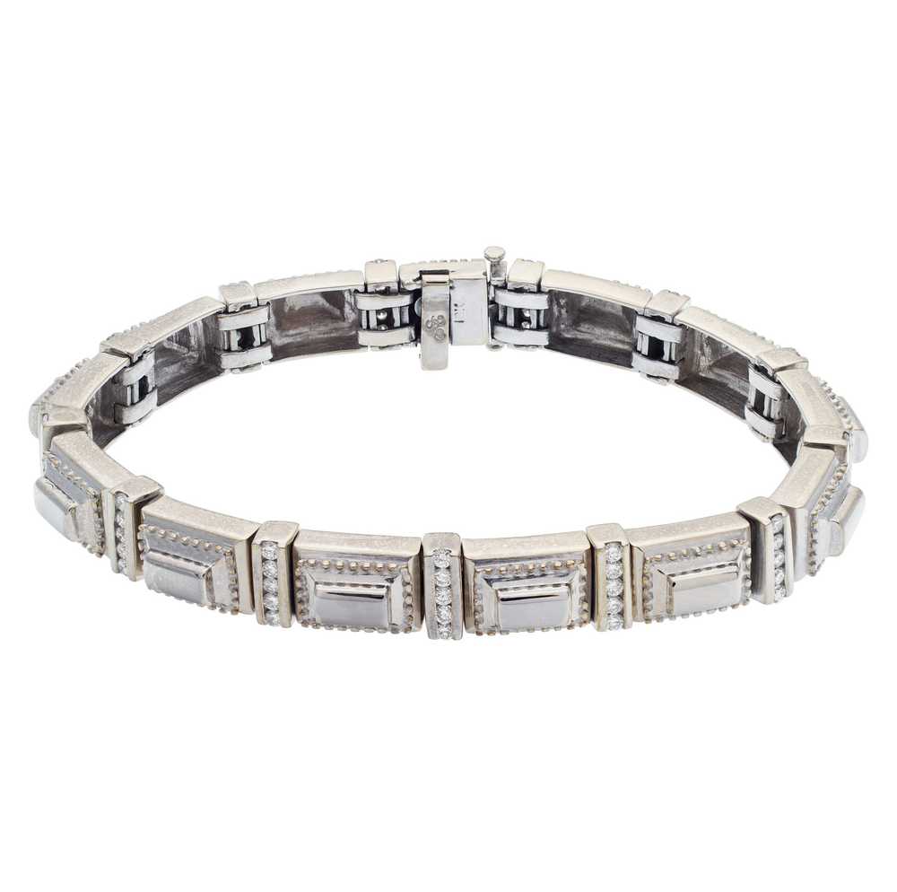 Stylish 18k white gold bracelet with approximatel… - image 11