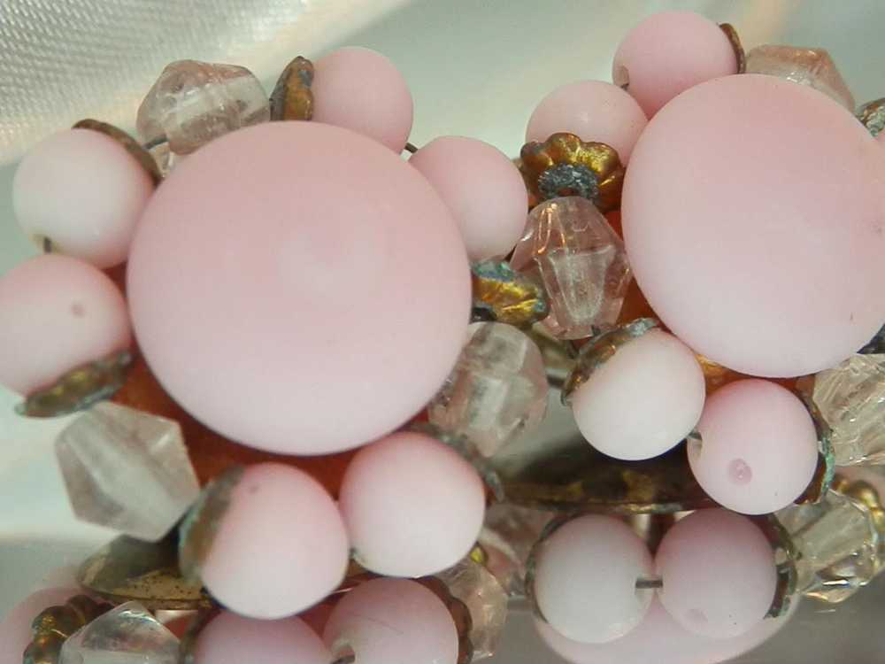 Vintage 50's Sweet Pink Glass Japan Signed Sweet … - image 1