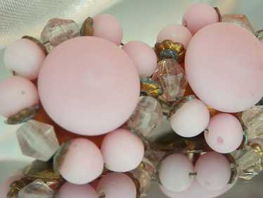 Vintage 50's Sweet Pink Glass Japan Signed Sweet … - image 1