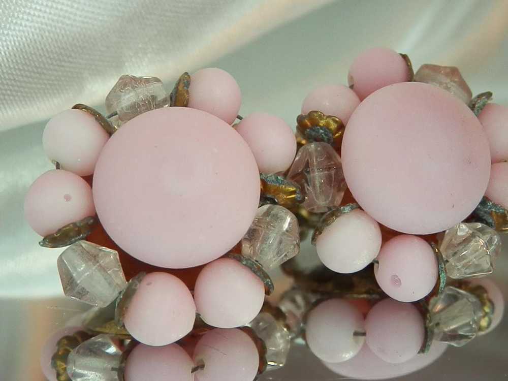 Vintage 50's Sweet Pink Glass Japan Signed Sweet … - image 2