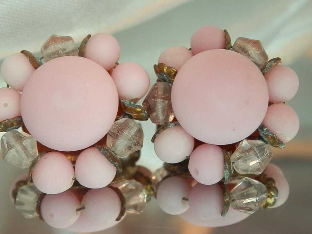 Vintage 50's Sweet Pink Glass Japan Signed Sweet … - image 3