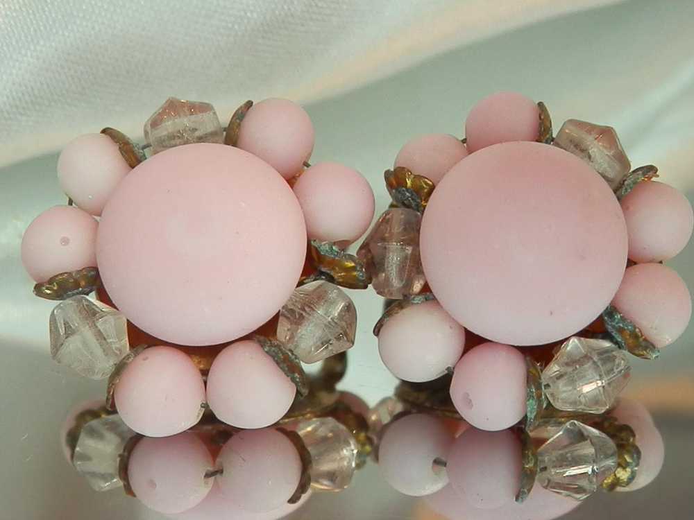 Vintage 50's Sweet Pink Glass Japan Signed Sweet … - image 4
