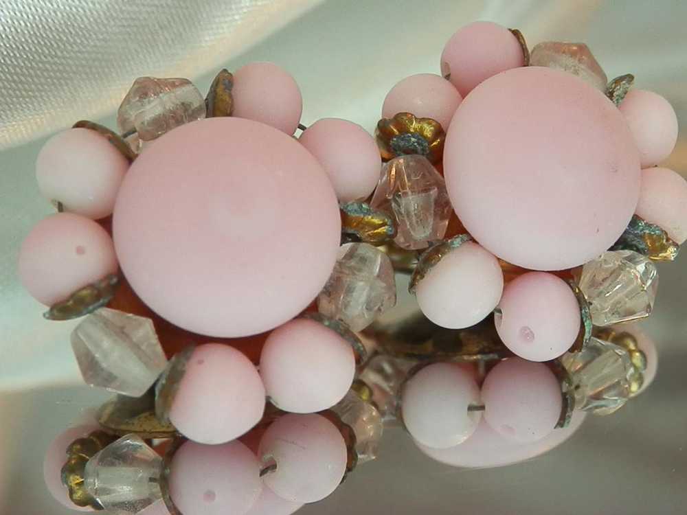Vintage 50's Sweet Pink Glass Japan Signed Sweet … - image 5