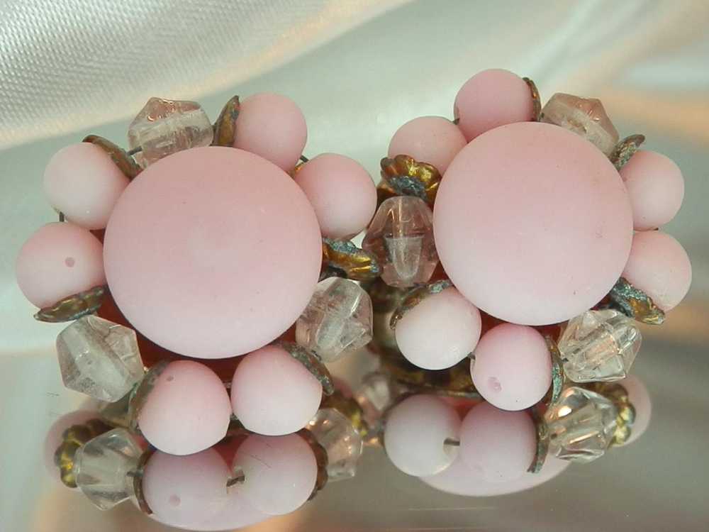 Vintage 50's Sweet Pink Glass Japan Signed Sweet … - image 6