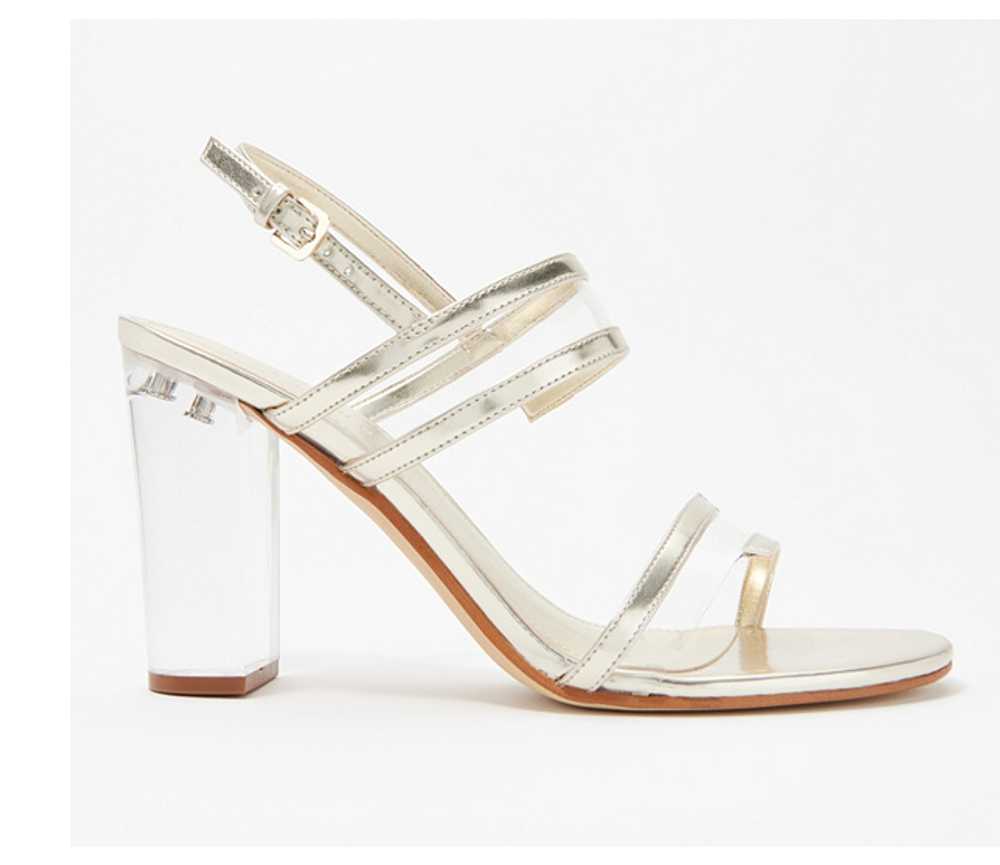 Marc Fisher Patent Clear Acrylic Heeled Sandals O… - image 1