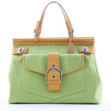 バッグ Vintage Coach Tote Bag Leaf Green Authentic Coach leather Zip top tote,amazon green NWT | eBay