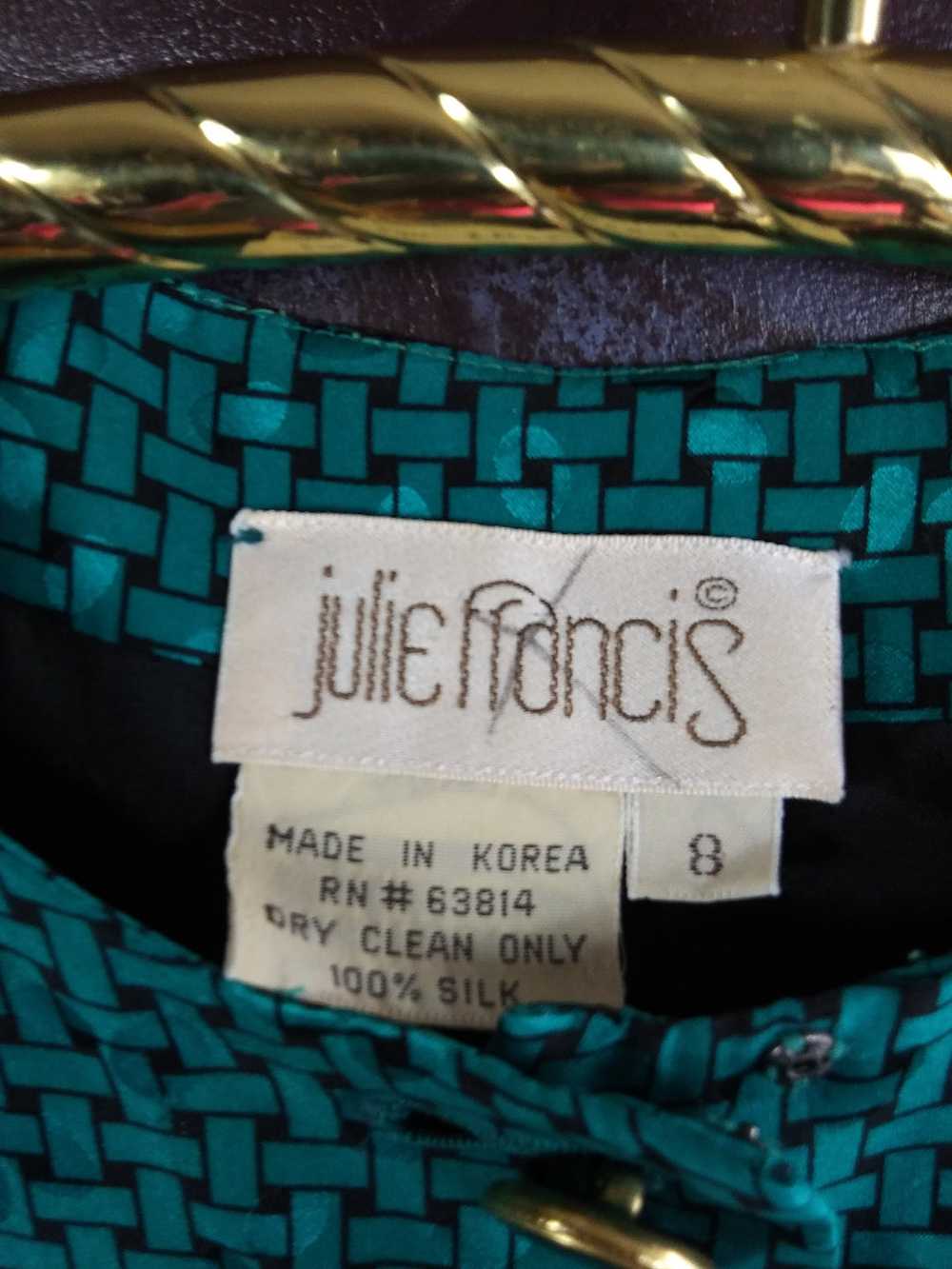 Julie Francis Silk Jacquard Pleated Dress Size 8 - image 7