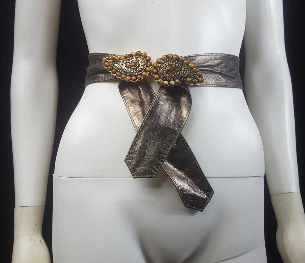 Leather Belt Size O/S - image 3