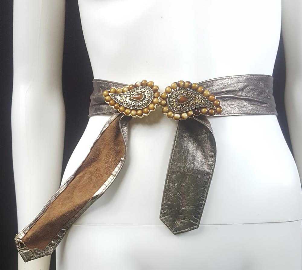 Leather Belt Size O/S - image 4