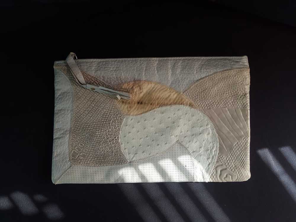 Leather Patchwork Envelope Clutch - image 2
