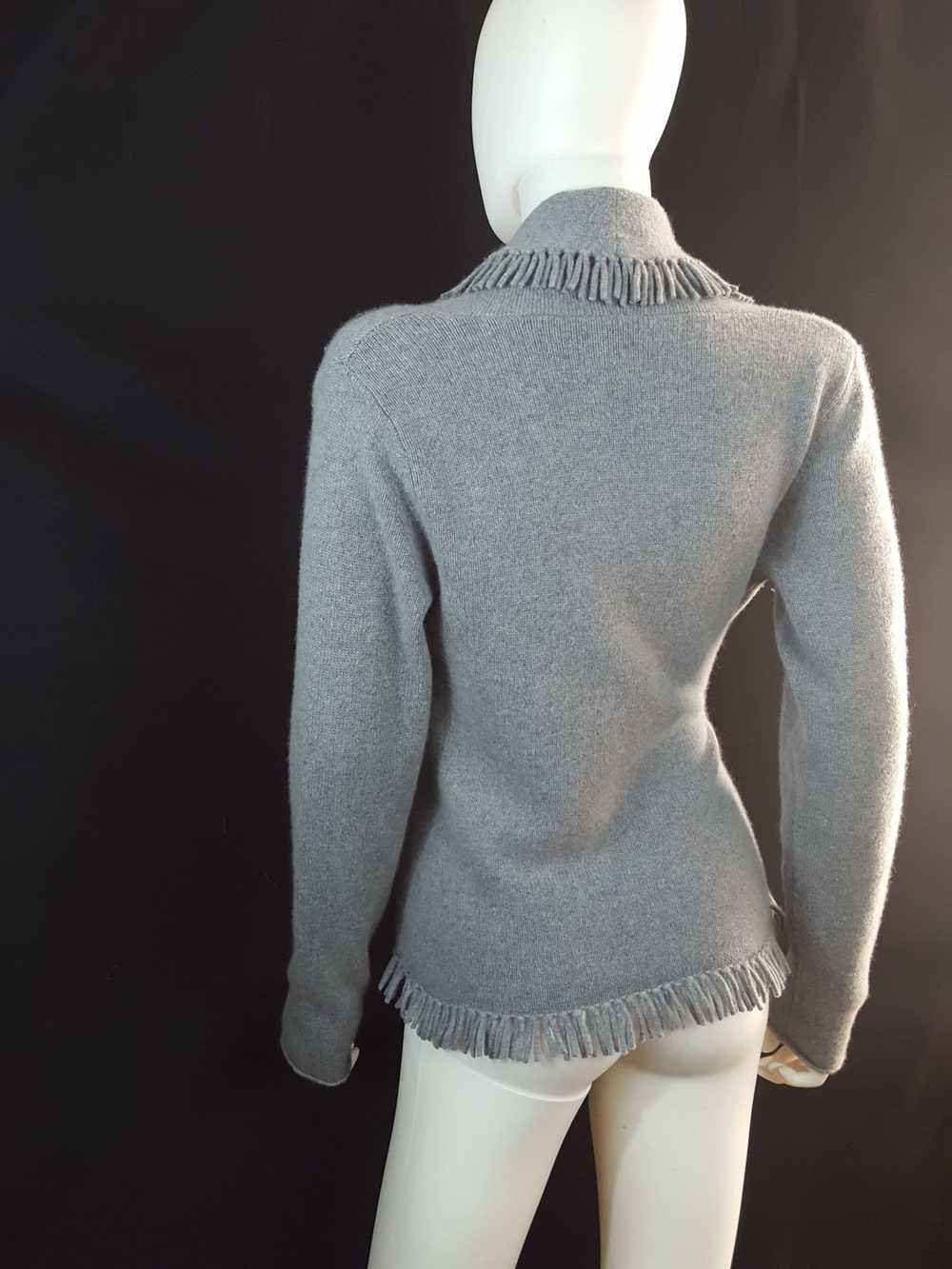 Magaschoni Cashmere Fringe Wrap Sweater Size XS - image 8