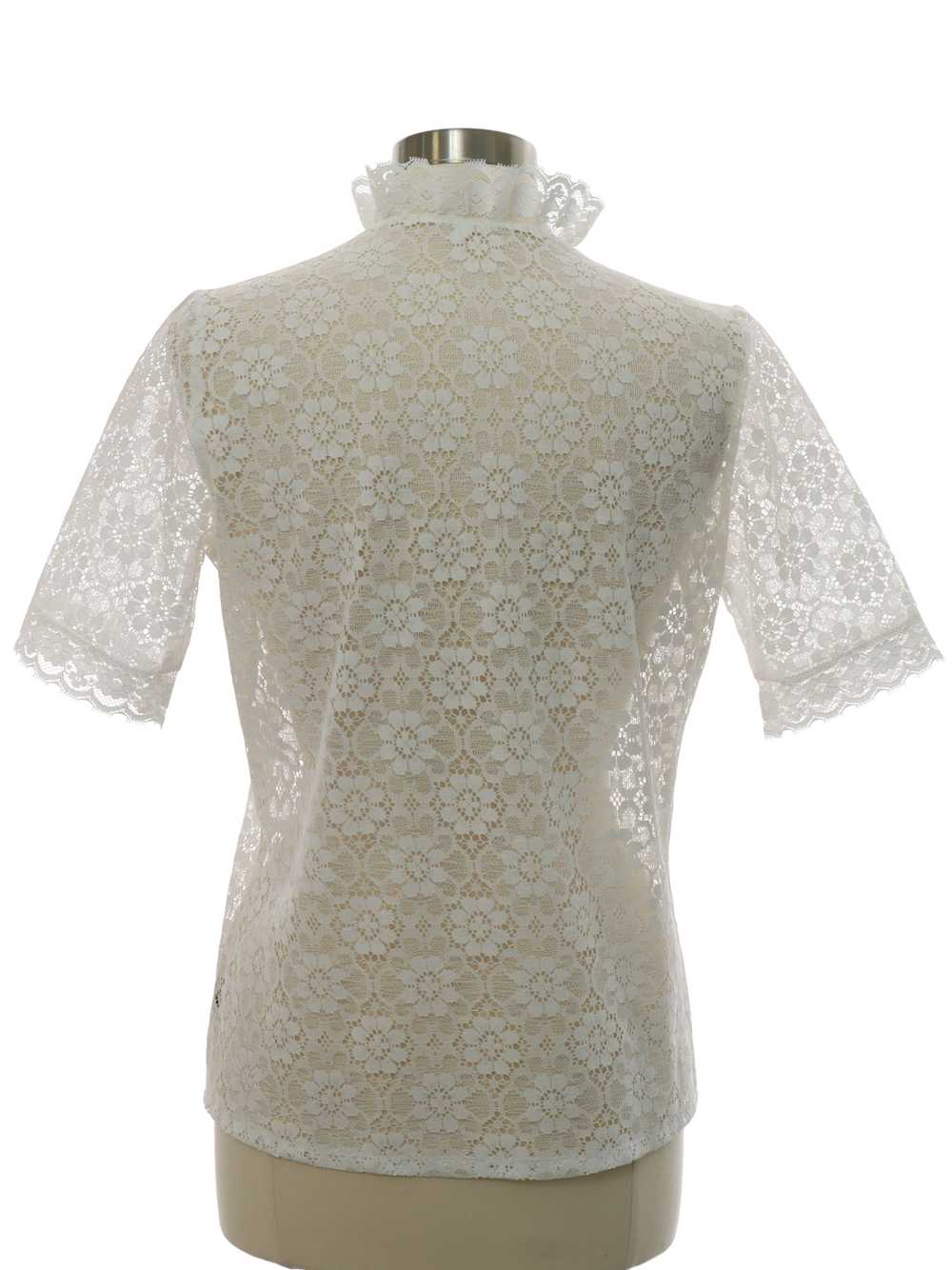 1970's Womens Ruffled Front Lace Shirt - image 3