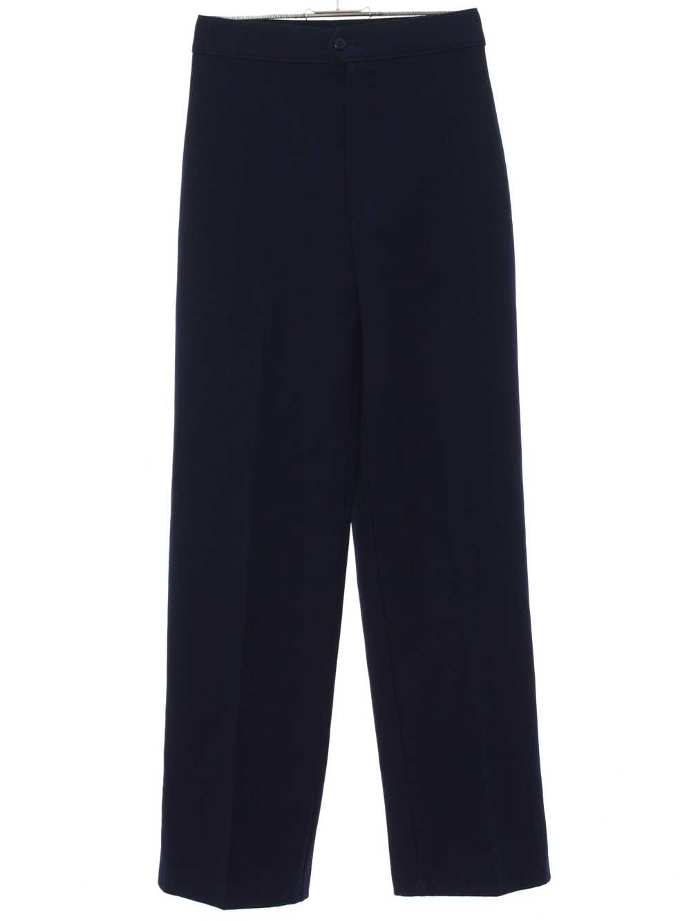 1980's Womens Dark Blue Knit Pants - image 1