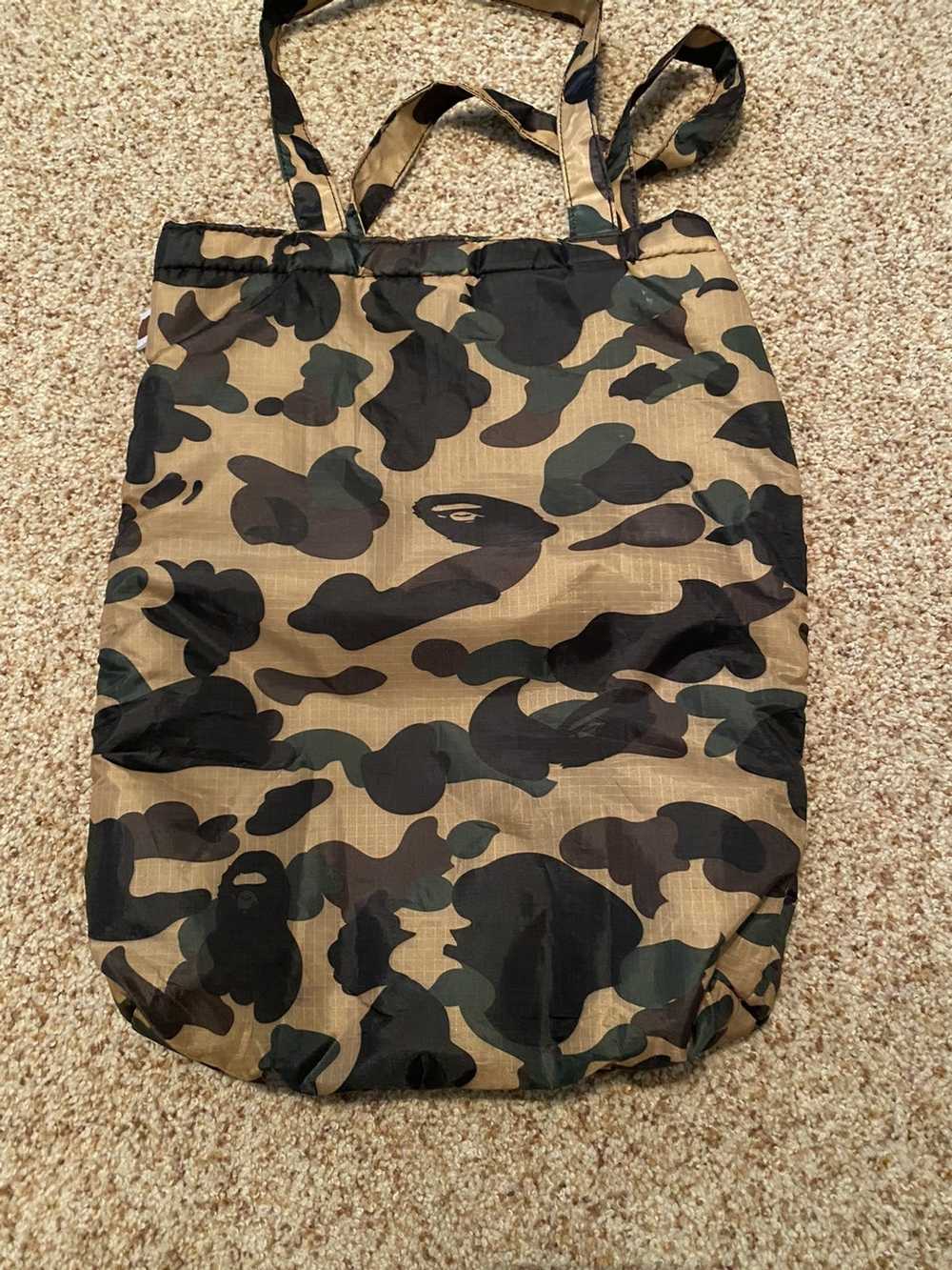 A BATHING APE BAPE × Stussy Nylon Tote Bag Beige Camouflage 46×34.5×15㎝