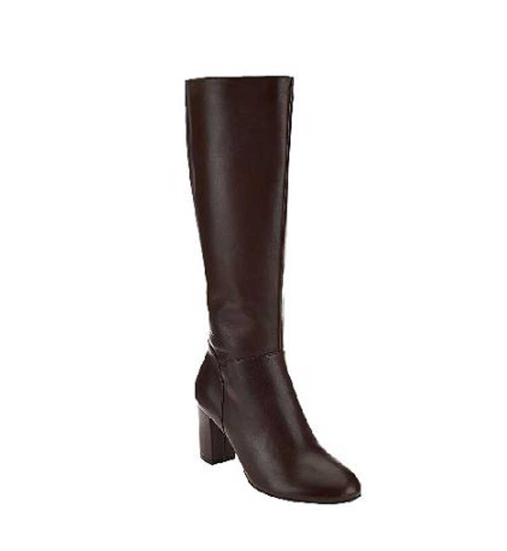 H by Halston Leather Tall Shaft Heeled Boots Beve… - image 1