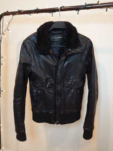 Dolce & Gabbana Black Buffalo Leather Jacket w/ W… - image 1