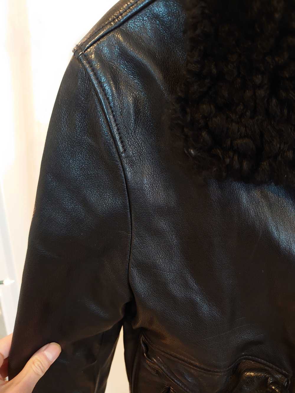 Dolce & Gabbana Black Buffalo Leather Jacket w/ W… - image 6