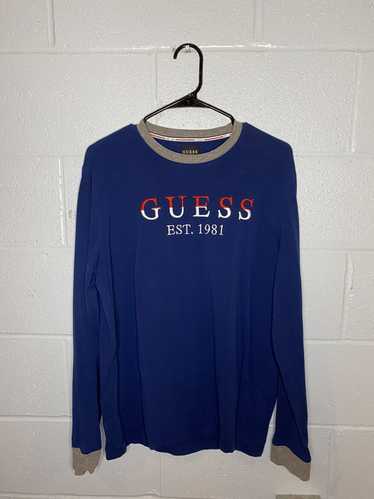 Guess Blue Long Sleeve Guess Shirt