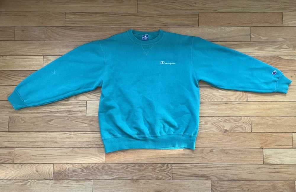 Champion Vintage 🔥 Champion Crewneck Aqua XL Fit… - image 1