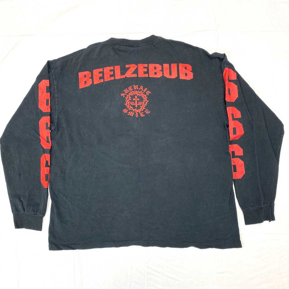 1990s Archaic Smile 666 Beelzebub long sleeve t-s… - image 2