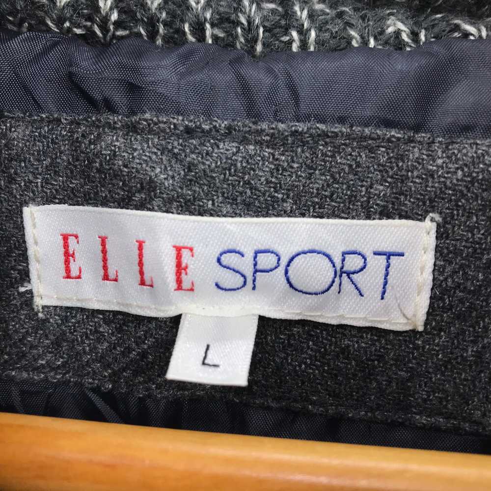 Vintage ELLE SPORT Striped Patchwork Sweater Jack… - image 4