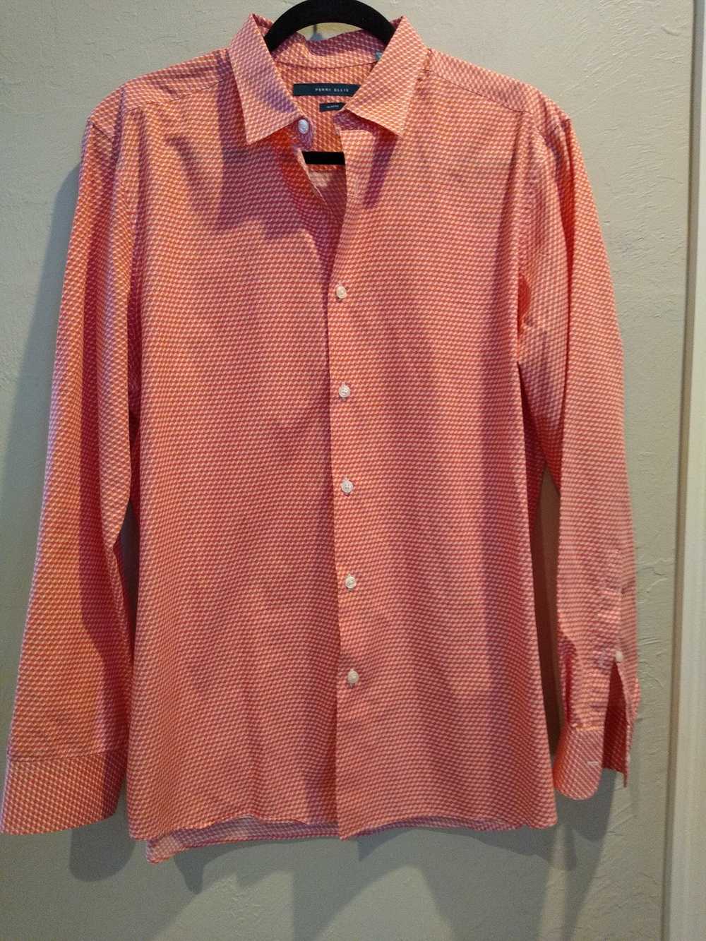 Perry Ellis 100% Cotton Slim Fit Long Sleeve Shirt - image 1