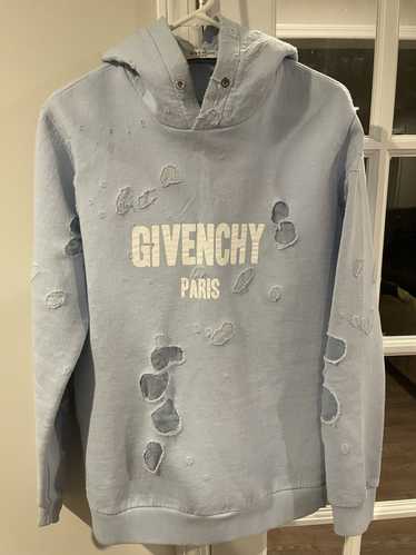 Givenchy Givenchy Blue Distressed Hoodie