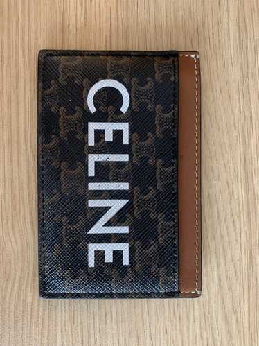 Celine Dusty Blue Grained Leather Accordeon Card Holder Celine