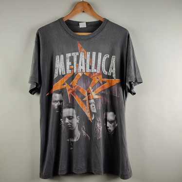 OldSchoolZone Vintage 1997 Metallica Reload Football Jersey Tour Concert Promo Album L Size Rare 90s Polo Shirt