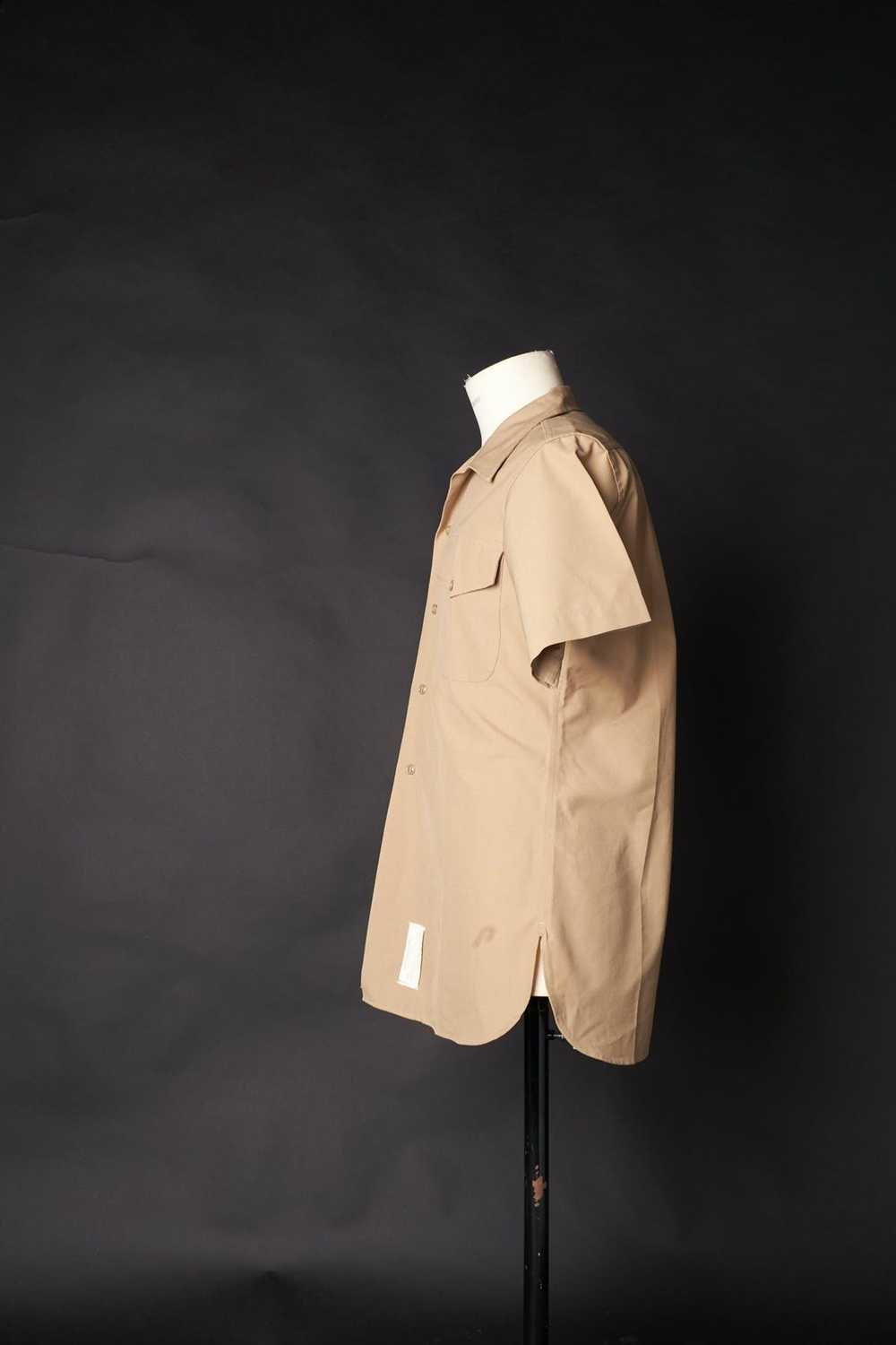 Military 1960s Khaki Military Work Shirt Short Sl… - image 3